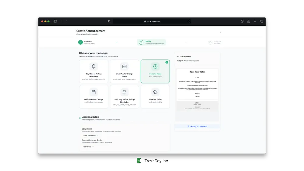 TrashDay Ops Dashboard
